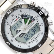 Mens White Dial Army Led Style Mens Sports Watch Quartz Week Stainle