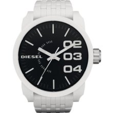 Men's White Diesel Xxl Oversized Watch Dz1518