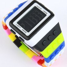 Mens Women Ladies Digital Led Date Black Case Multi Color Fashion Sport Watch