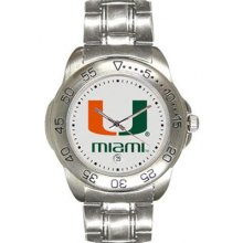 Miami Hurricanes UM NCAA Mens Sports Steel Watch ...