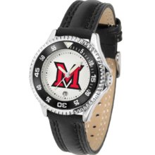 Miami (Ohio) Red Hawks Competitor Ladies Watch with Leather Band