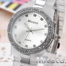 Micaca Crystal Lady Soft-touch Plastic Bracelet Quartz Wrist Watch Dailyetrade