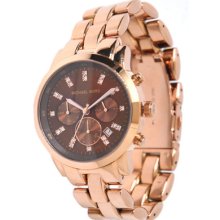 Michael Kors Mk5415 Chronograph Rose Gold With Brown Dial Women's Watch 100m