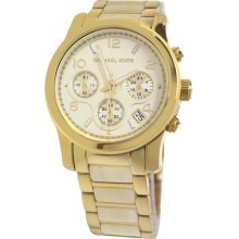 Michael Kors Mk5660 Women's Watch Runway Chronograph Gold Tone Gold Dial