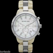 Michael Kors Runway Swarovski Horn & Silver Chronograph Women's Watch Mk5610