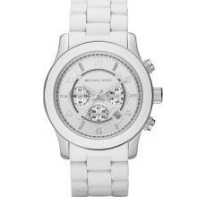 Michael Kors White Oversized PU Chronograph Watch