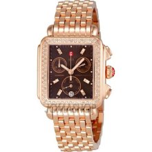 Michele Deco Day Chronograph Rose Gold Plated Stainless Steel Lad ...