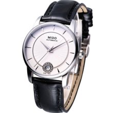 Mido Baroncelli Lady Diamonds Automatic Swiss Watch White M0072071603600 Leather