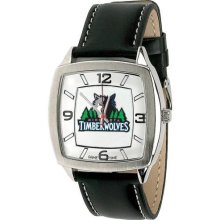 Minnesota Timberwolves wrist watch : Minnesota Timberwolves Retro Watch with Leather Band