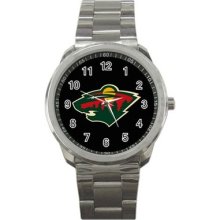 Minnesota Wild Ice Hockey Team Logo Sport Metal Watch