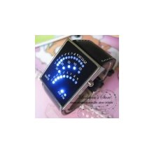 mirror blue light led digital time lady men's sport wrist watch led wa