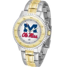 Mississippi Ole Miss Rebels Mens Stainless 23Kt Watch