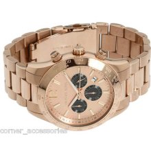 Mk8186 Michael Kors Men Chrono Dial Rosegold Band Date Watch