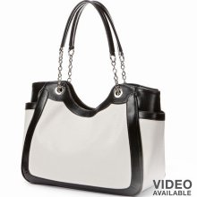 Mondani Cerene Saffiano Black And White Shopper