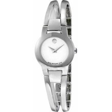 Movado Ladies Amorosa Mother of Pearl Dial Stainless Steel Quartz White Dial 0606538