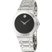 Movado Men's Corporate Stainless Steel Case and Bracelet Black Dial Classic Movado Dot 0606276