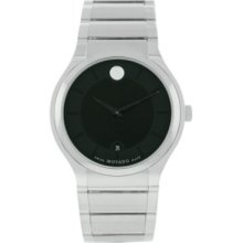 Movado Men's Swiss Quartz Black Dial Stainless Steel Bracelet Watch