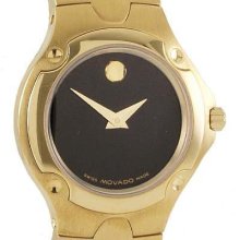 Movado Womens Sport Watch Black Goldtone