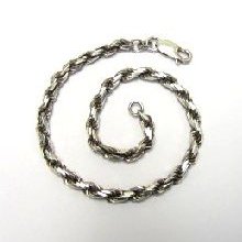 M's sterling silver Rope-solid Bracelet