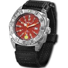 MTM Special Ops Mens Warrior Stainless Watch - Black Nylon Strap - Orange Dial - MTM-WSOBB