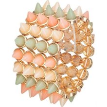 Multi Color Pastel Spike Stretch Bracelet