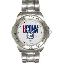 NCAA - Connecticut Huskies Men's Sport ''Game Day Steel'' Watch