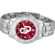 NCAA University of Oklahoma Mens Stainless Watch COMPM-A-OKS - DEALER