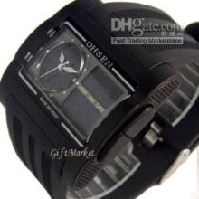 New Dual Time Lcd Alarm Week Sport Digital Mens Watch Shipping