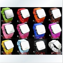 New fashion classical 12 color LED silicone digital date Men Lady sport watch