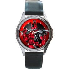 New Hot Deadpool Super Hero Leather Watch wristwatch Gift