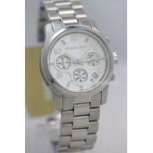 New MK5683 A Michael Kors Runway watch women chrono silver 38mm Special Edition