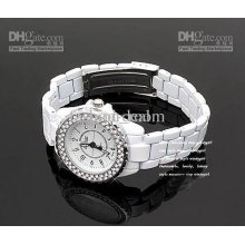 New Sinobi Rhinestone Women's White Dial Stainless Steel Watch Cryst