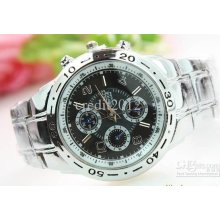 New Version Gift Big Dial Quartz Watch Man Steel Belt Business Fashi