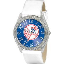 New York Yankees Top Hat Ladies Glitz Sports Watch