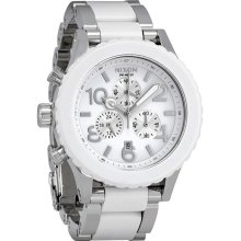 Nixon 42-20 Chronograph High Polish White Acetate Watch A037898