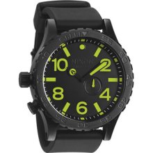 Nixon 51-30 Tide Mens Watch All Black / Lum With Black Pu Strap & Swiss Movement