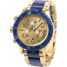 Nixon A0371038 Men's 42-20 Tide Royal Granite Gold Tone Stainless Stee