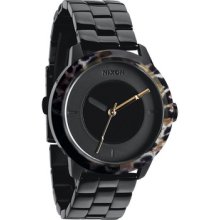 Nixon Divvy Watch in All Black / Leopard