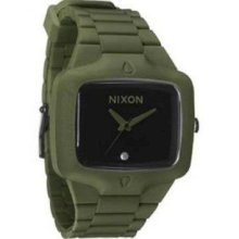 Nixon Matte Black Surplus Nxruplgn11 Rubber Player Watch Men'S Green Navy, One Size