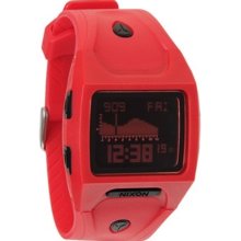 Nixon Men's Lodown A530200-00 Red Polyurethane Quartz Watch with Digital Dial