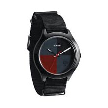 Nixon Quad Watch in All Black / Red