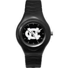 North Carolina Tar Heels Shadow Black Sports Watch with White Logo LogoArt