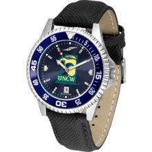 North Carolina (Wilmington) Seahawks Competitor AnoChrome Men's Watch with Nylon/Leather Band and Colored Bezel