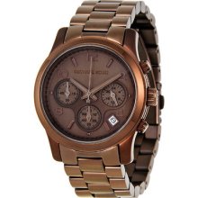 Nwt/michael Kors/michael Kors Unisex Mid-size Runway Watch/brown