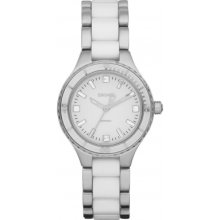 NY8498 DKNY Ladies Ceramix Silver White Watch