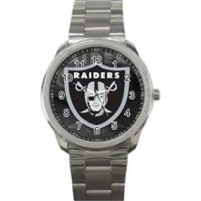 Oakland Raiders Unisex Silver-Tone Sports Metal Watch 08