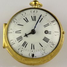 Oignon Verge Fusee Pocket Watch Marc Delamare Paris 1700 Diana & Aktaion Mytholo