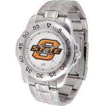 Oklahoma State Cowboys OSU Mens Sports Steel Watch