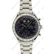 Omega Speedmaster 3523.80.00 Triple Calendar Mens Automatic Ss Blue Dial Watch