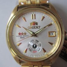 Orient Japan Men's Watch Automatic 21 Jewels All Stainless S Gold Original